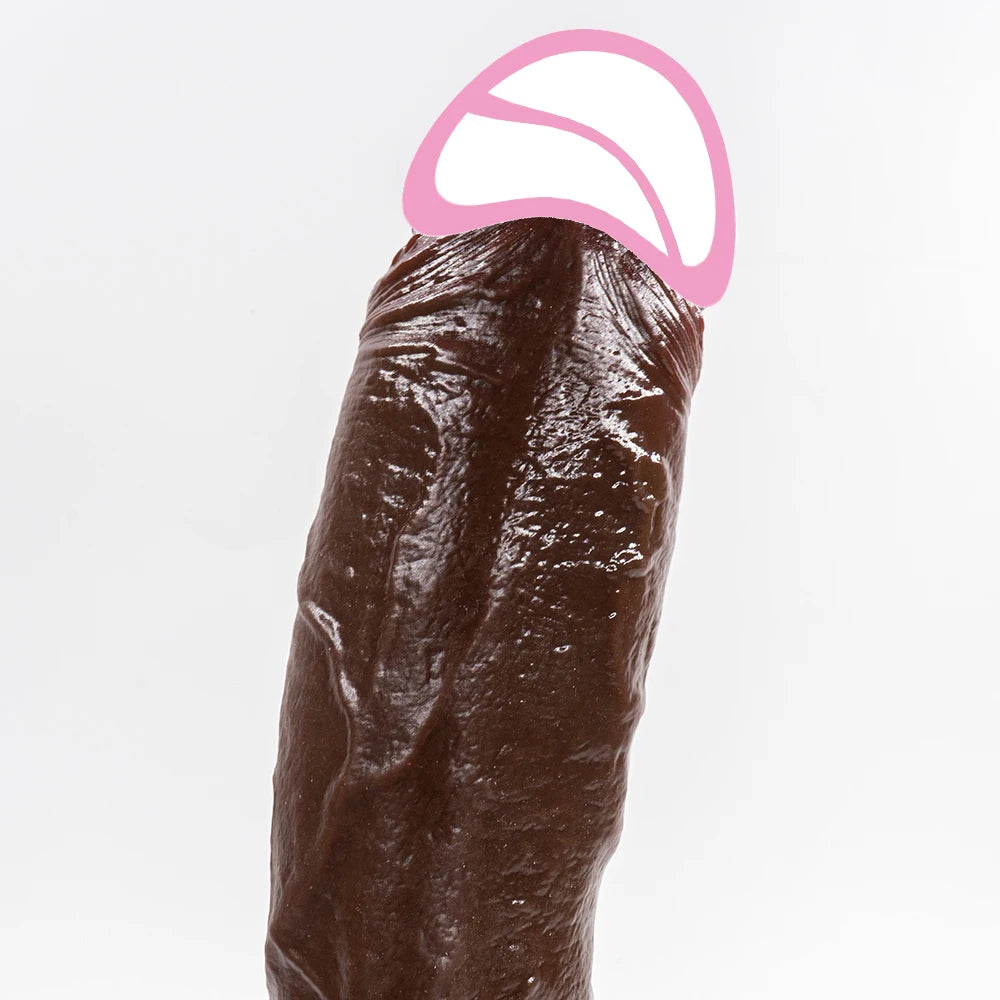 Realistic Long Black Dildo with Suction Cup