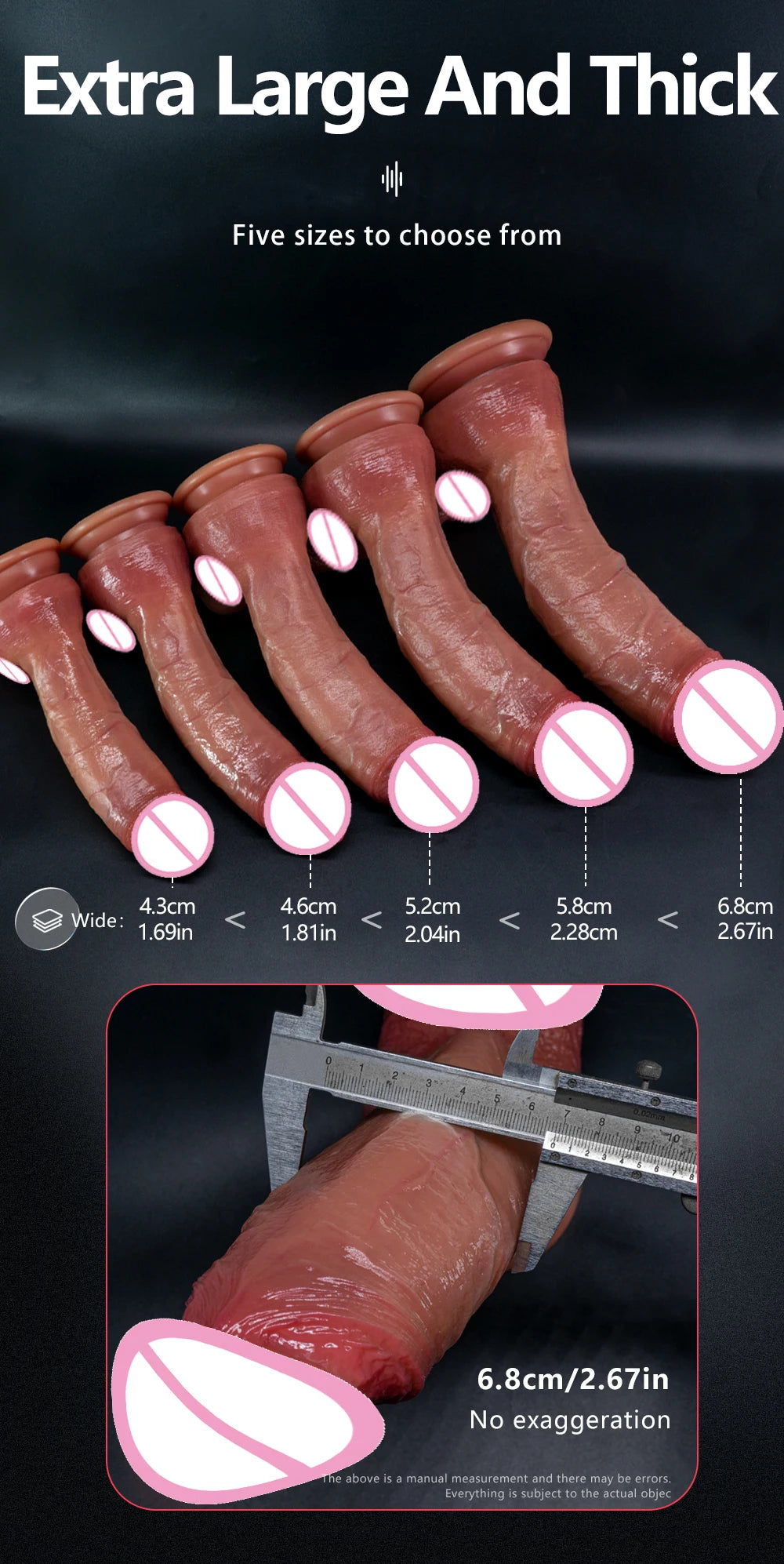 Oversized Realistic Suction Dildo