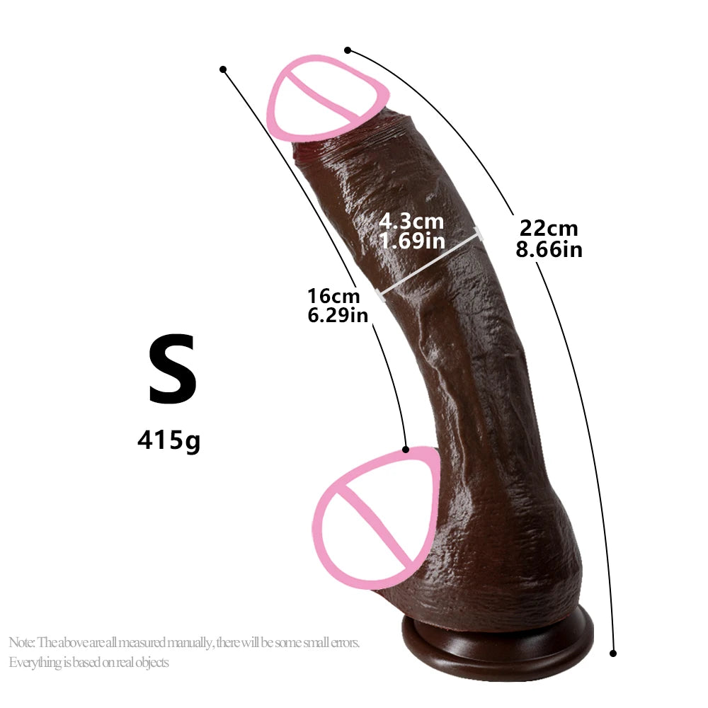 Realistic Long Black Dildo with Suction Cup