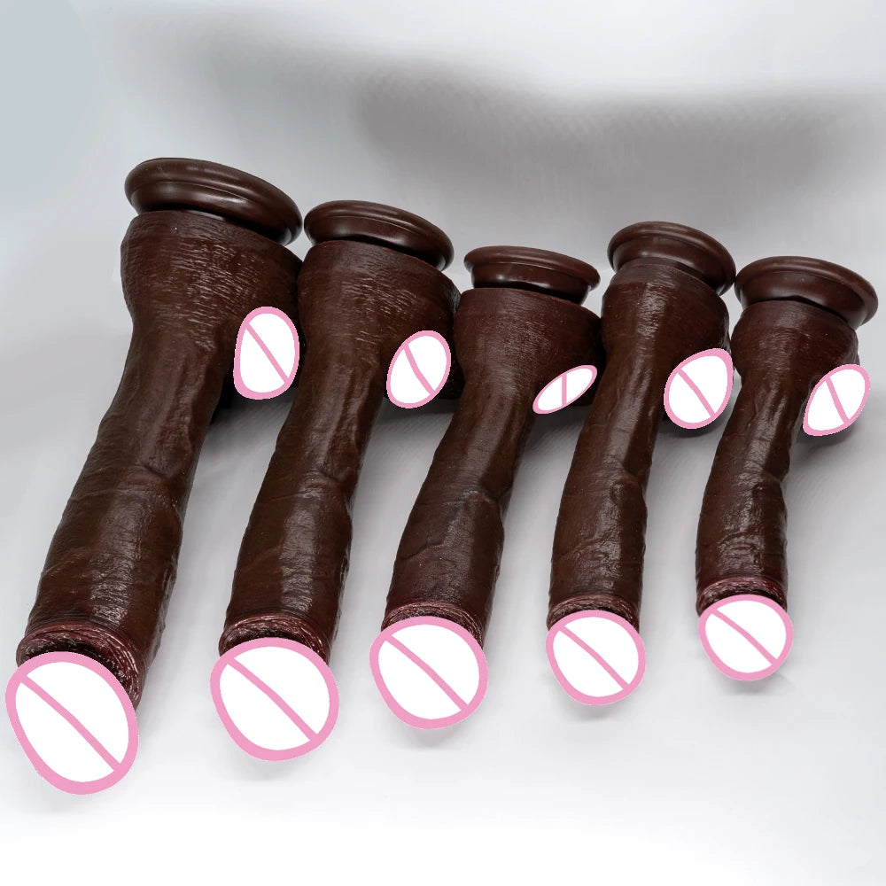 Realistic Long Black Dildo with Suction Cup