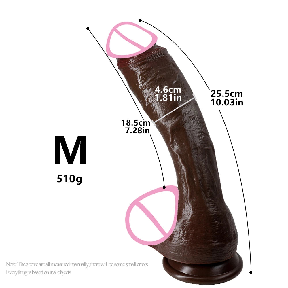Realistic Long Black Dildo with Suction Cup