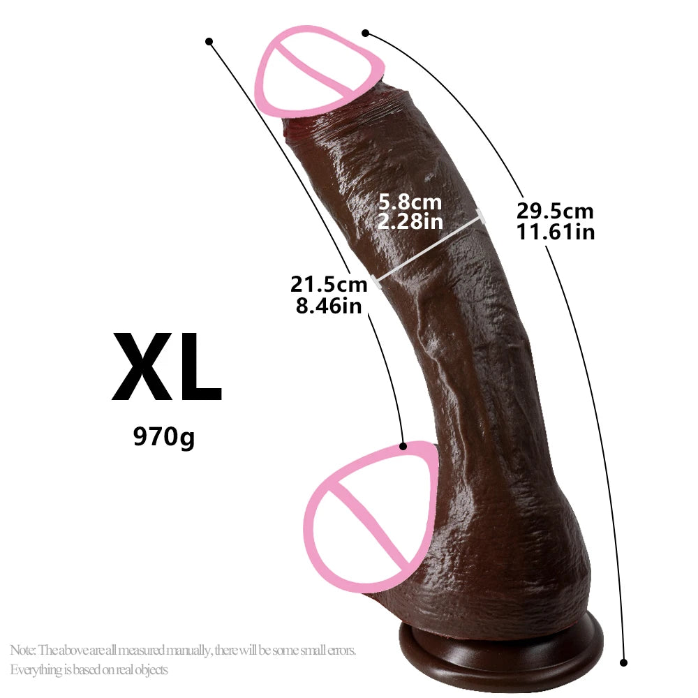 Realistic Long Black Dildo with Suction Cup
