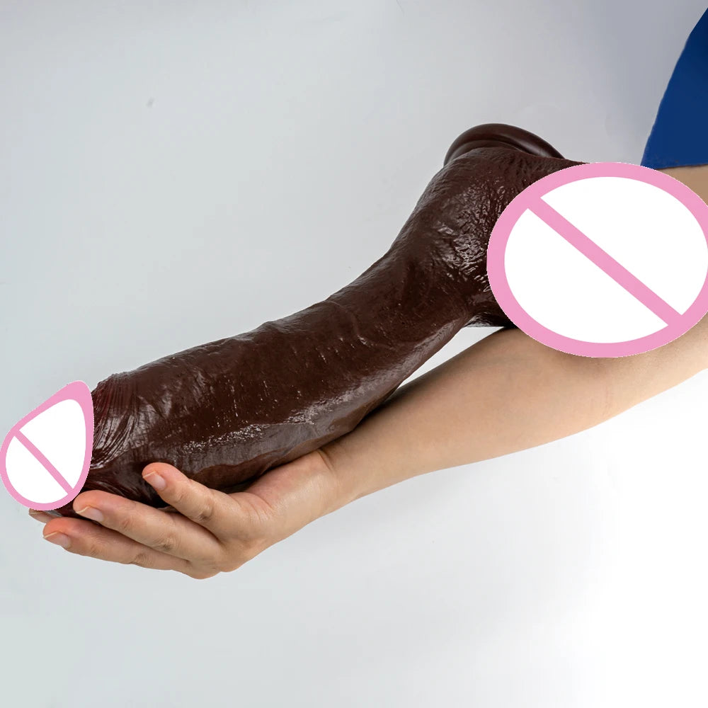 Realistic Long Black Dildo with Suction Cup
