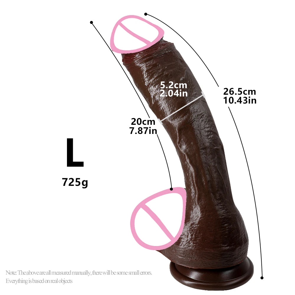 Realistic Long Black Dildo with Suction Cup