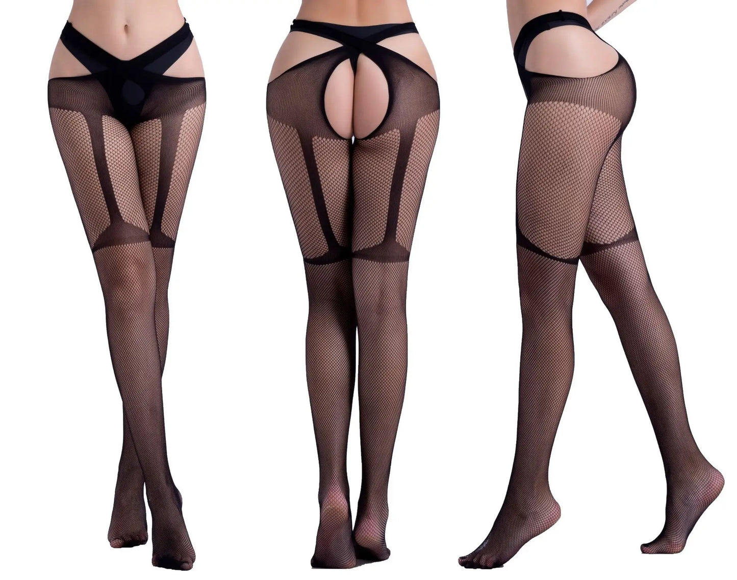 Open Crotch Fishnet Pantyhose