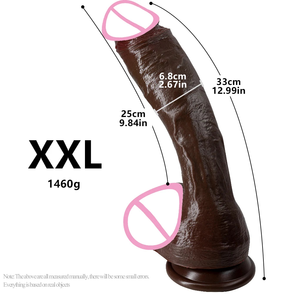 Realistic Long Black Dildo with Suction Cup