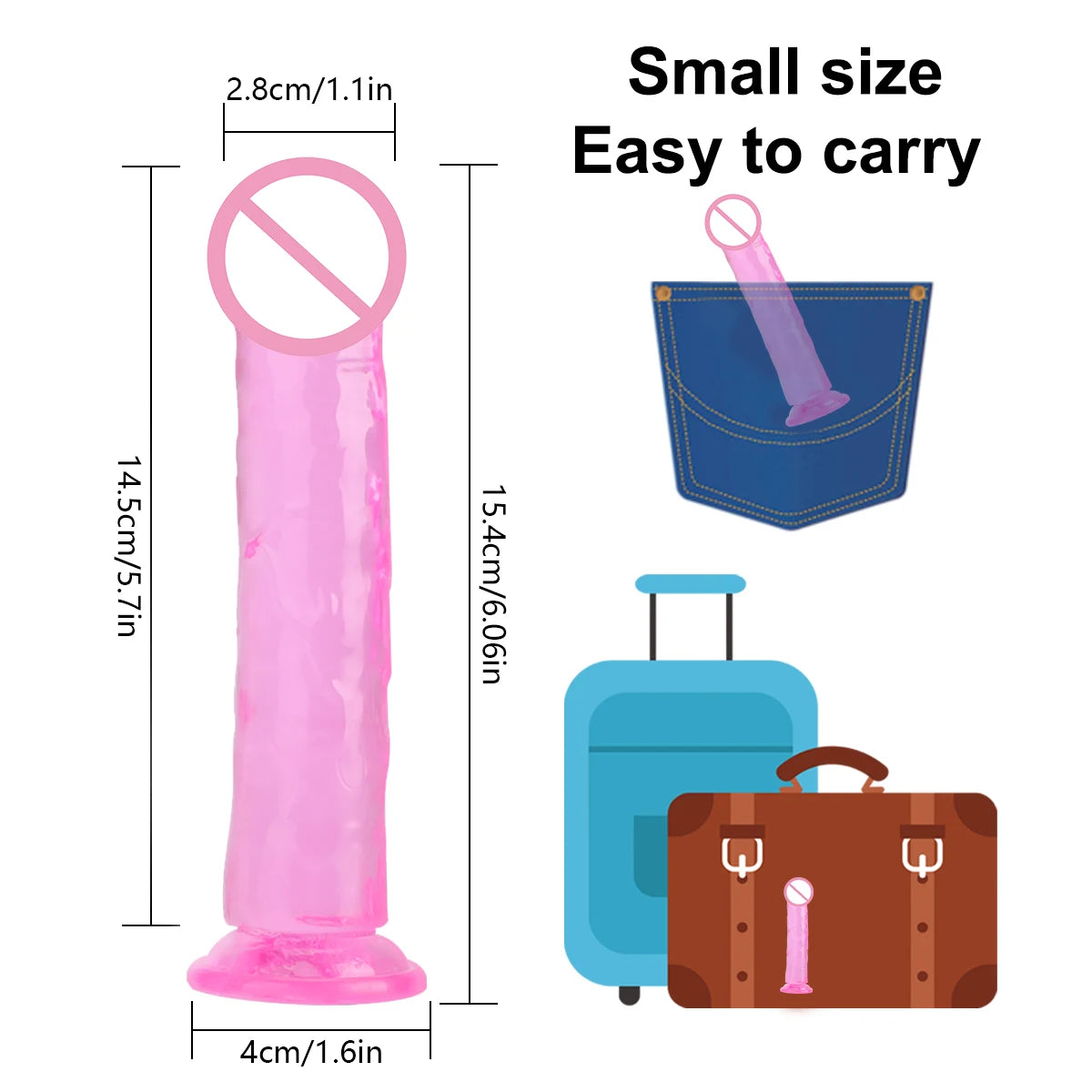 Jelly Dildo with Suction Cup – 8 Size Options