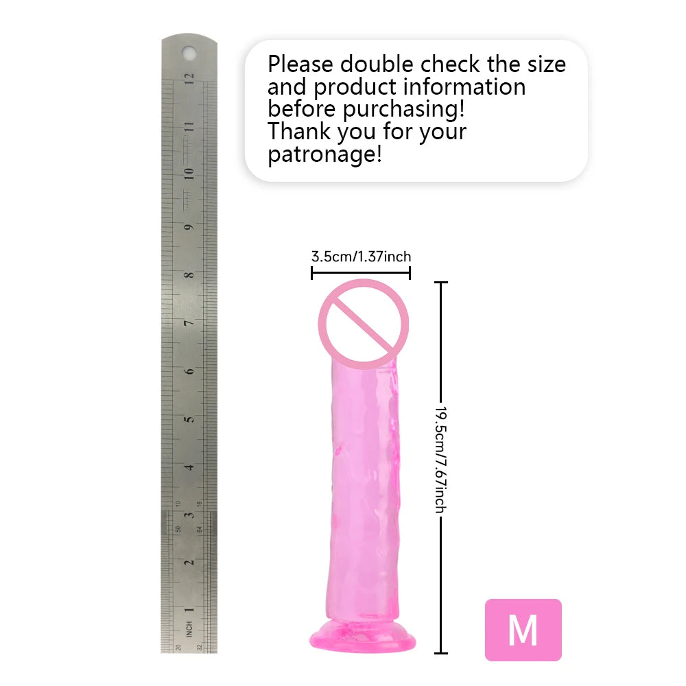 Jelly Dildo with Suction Cup – 8 Size Options