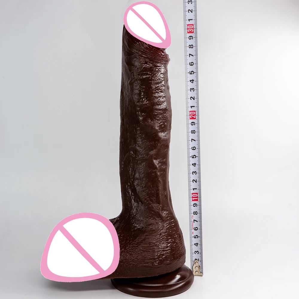 Realistic Long Black Dildo with Suction Cup
