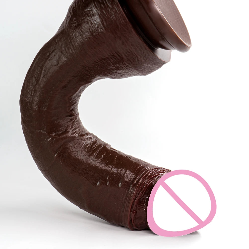 Realistic Long Black Dildo with Suction Cup