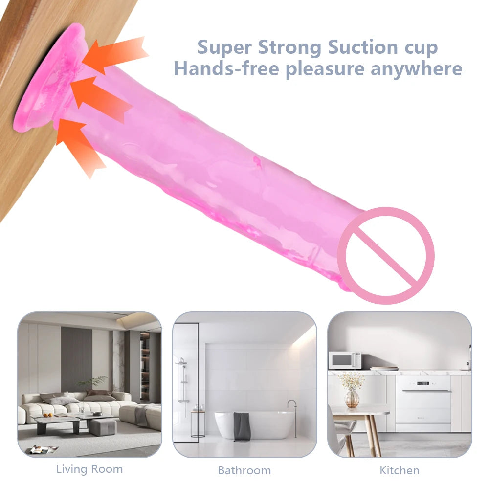 Jelly Dildo with Suction Cup – 8 Size Options