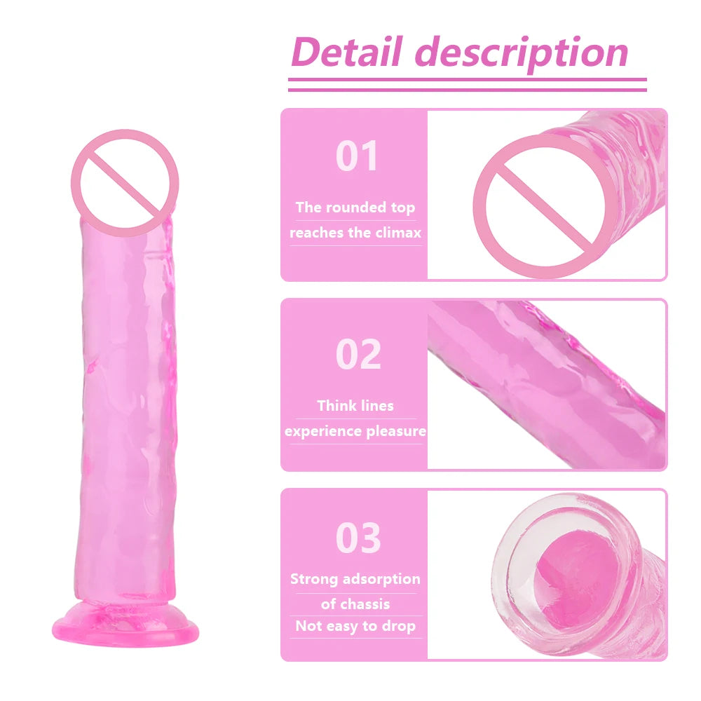 Jelly Dildo with Suction Cup – 8 Size Options