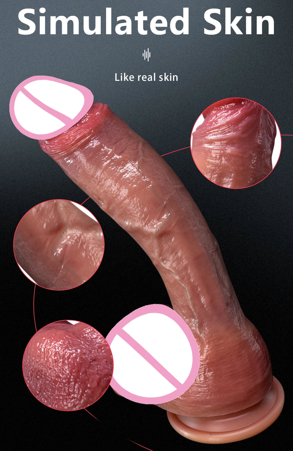 Oversized Realistic Suction Dildo