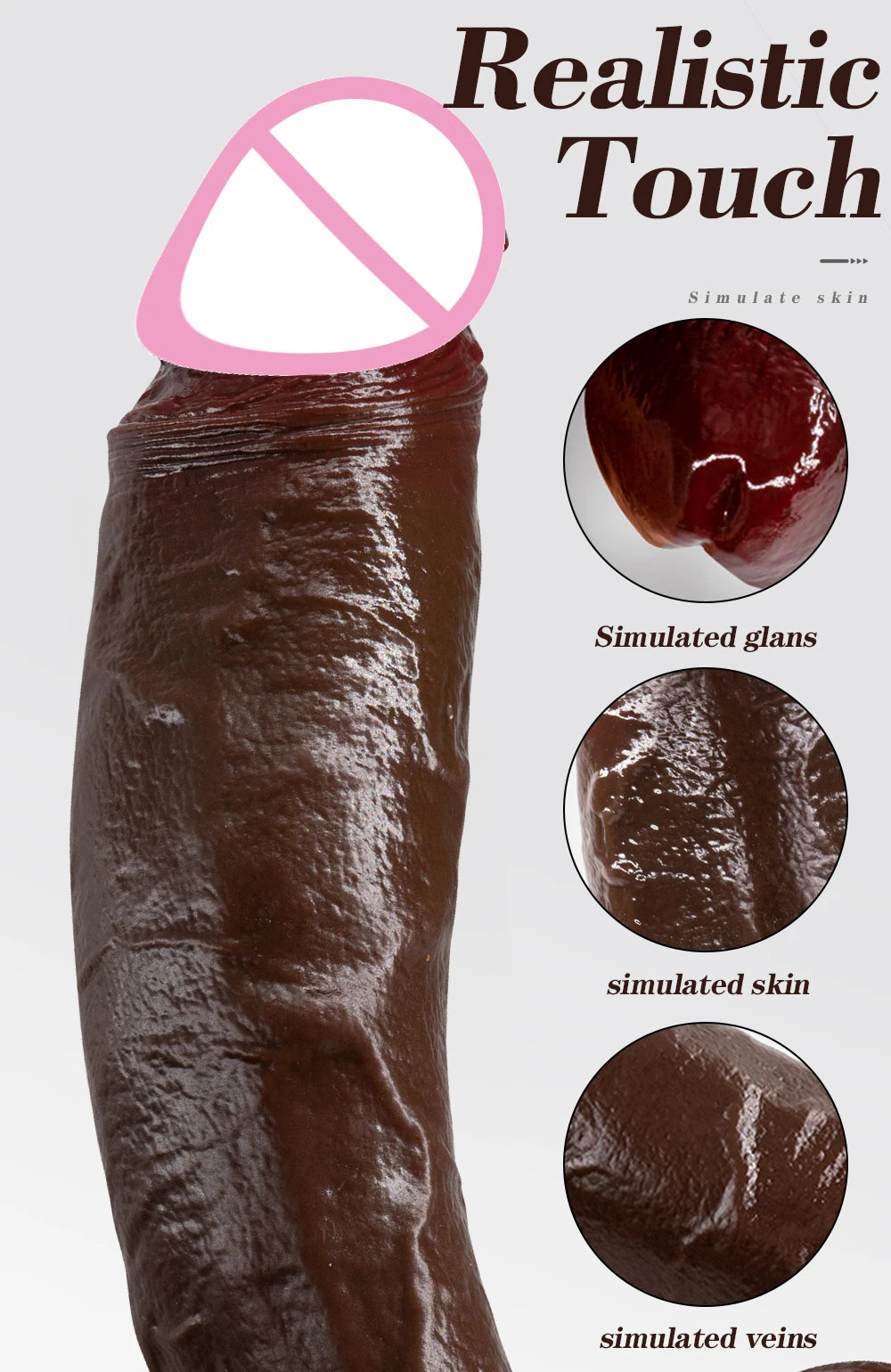 Realistic Long Black Dildo with Suction Cup