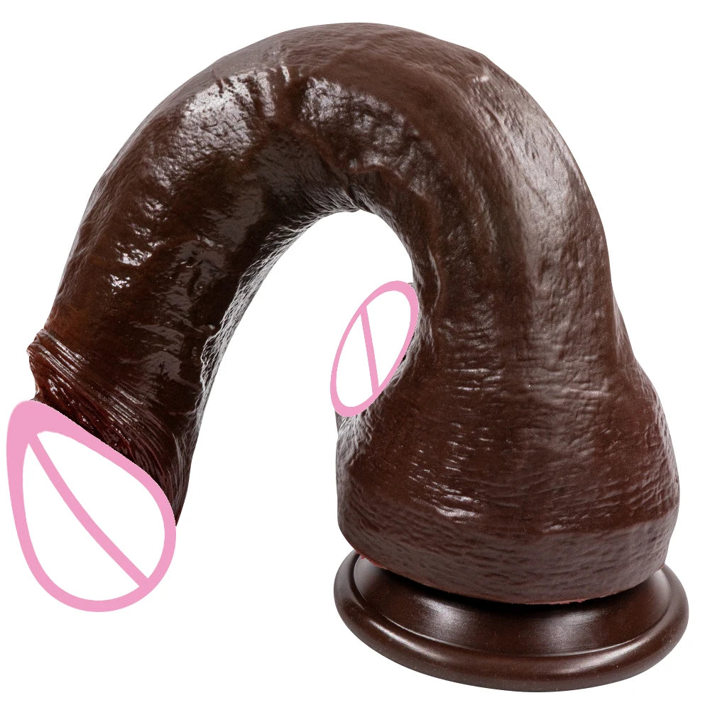 Realistic Long Black Dildo with Suction Cup