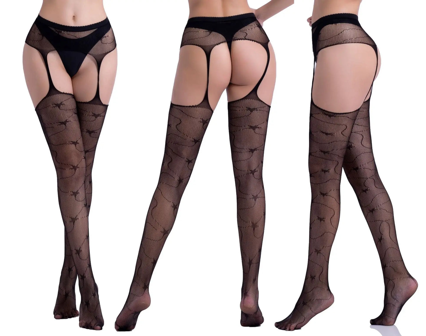 Open Crotch Fishnet Pantyhose