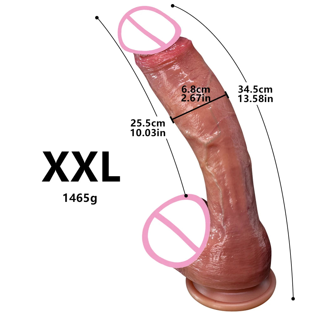 Oversized Realistic Suction Dildo