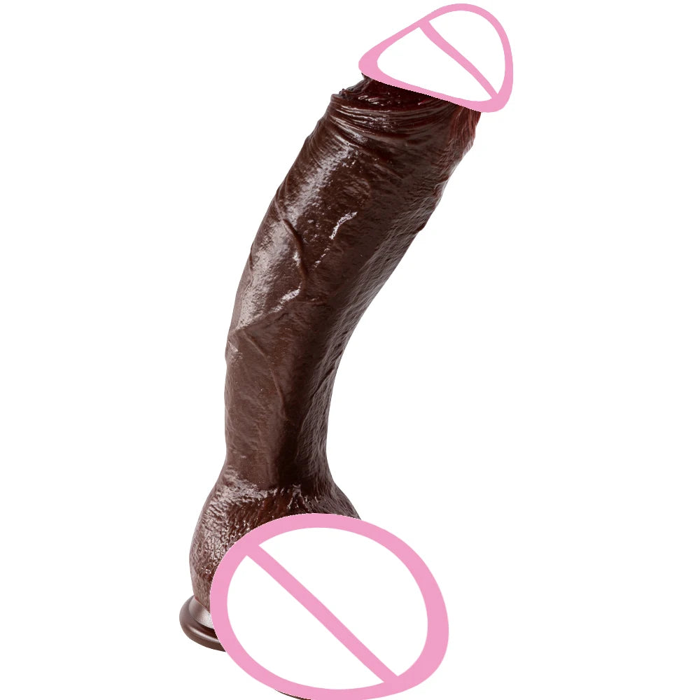 Realistic Long Black Dildo with Suction Cup