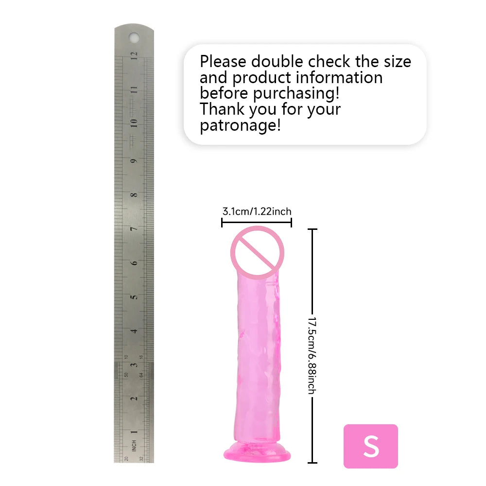 Jelly Dildo with Suction Cup – 8 Size Options