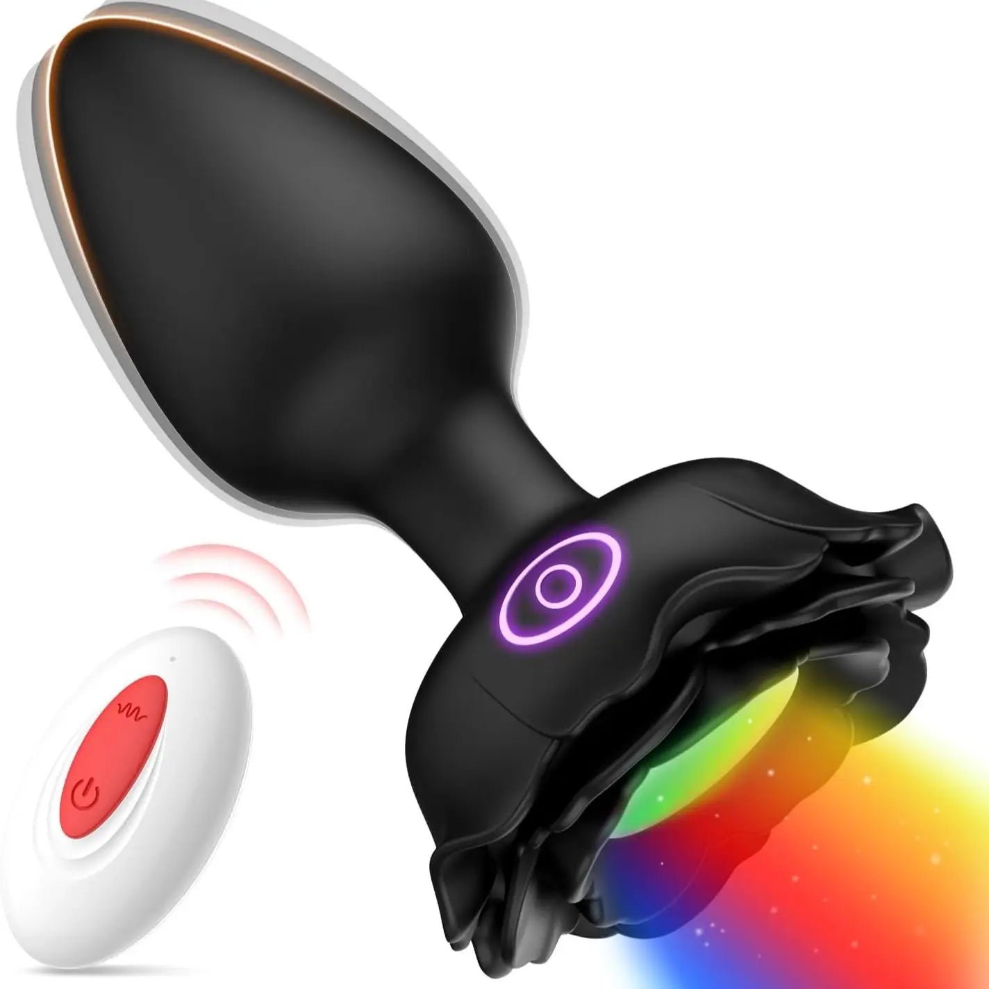LED Vibrating Rose Anal Plug