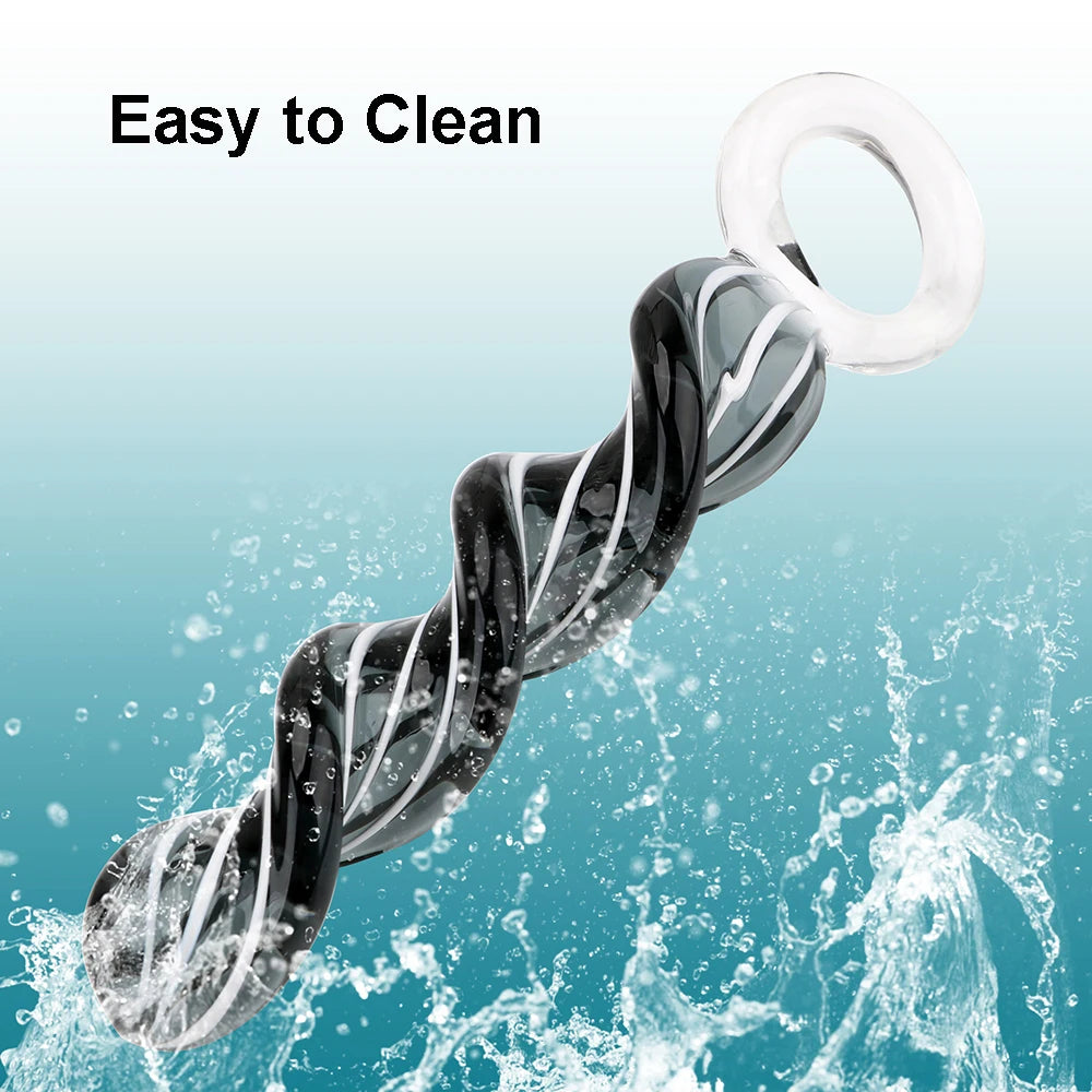 Glass Spiral Anal Plug