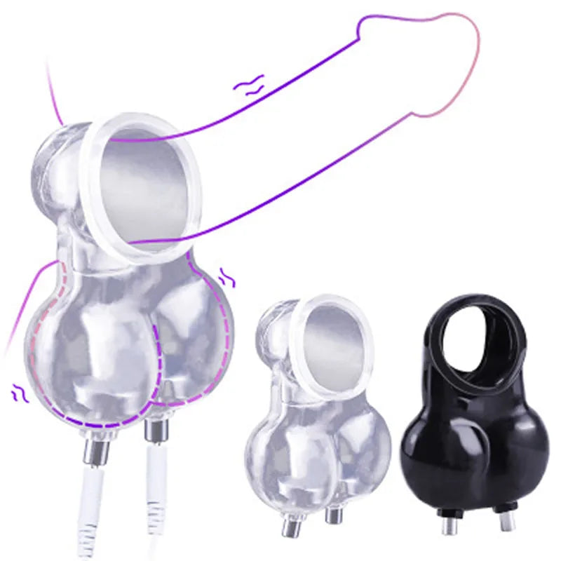 Electric Shock Glans Trainer Massage Cup Penis Stimulator Cock Rings Scrotum Bound Sleeves Male Chasity Cock Cage Bdsm Sex Toys