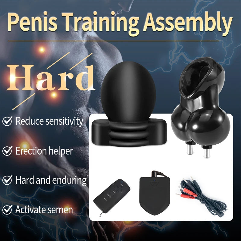 Electric Shock Glans Trainer Massage Cup Penis Stimulator Cock Rings Scrotum Bound Sleeves Male Chasity Cock Cage Bdsm Sex Toys