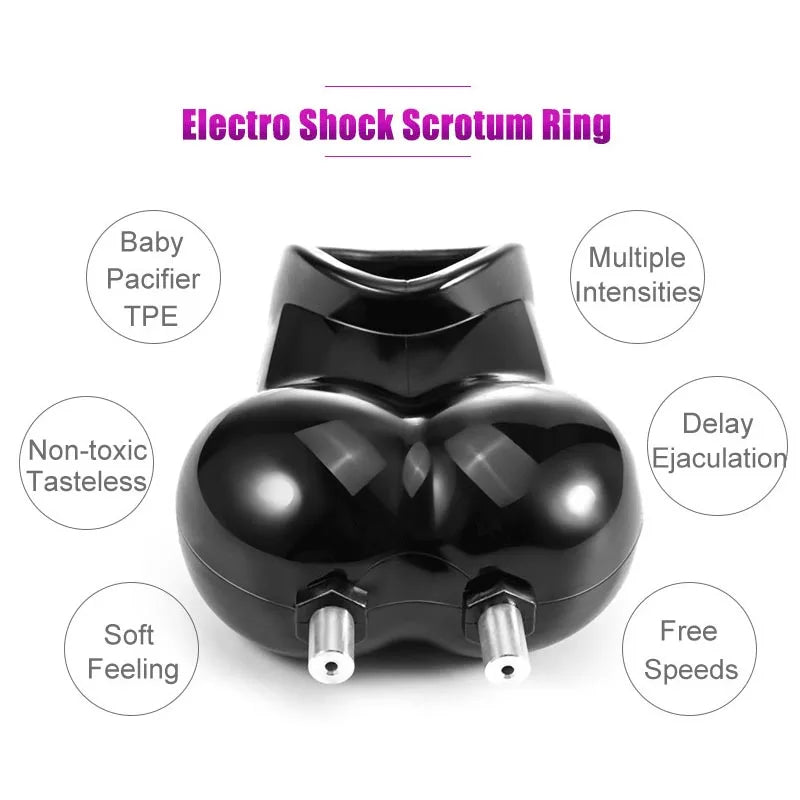 Electric Shock Glans Trainer Massage Cup Penis Stimulator Cock Rings Scrotum Bound Sleeves Male Chasity Cock Cage Bdsm Sex Toys