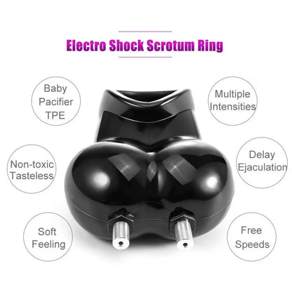 Electric Shock Glans Trainer Massage Cup Penis Stimulator Cock Rings Scrotum Bound Sleeves Male Chasity Cock Cage Bdsm Sex Toys