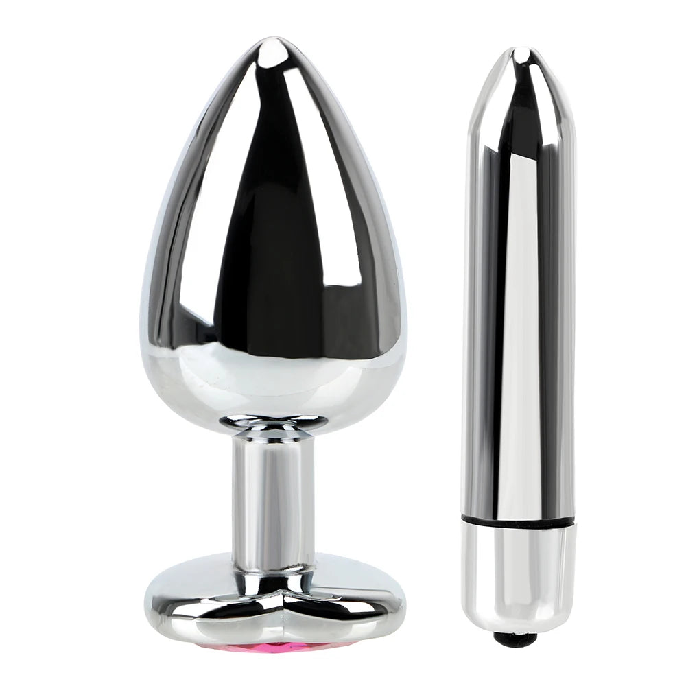 Vibrating Stainless Steel Anal Plug Set