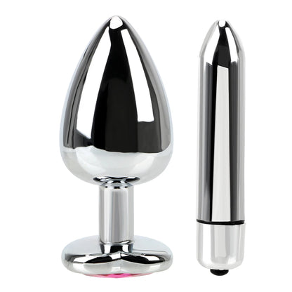 Vibrating Stainless Steel Anal Plug Set