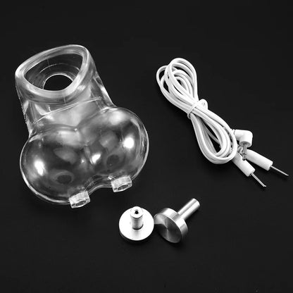 Electric Shock Glans Trainer Massage Cup Penis Stimulator Cock Rings Scrotum Bound Sleeves Male Chasity Cock Cage Bdsm Sex Toys