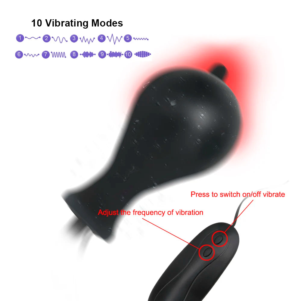 Inflatable Vibrating Anal Plug