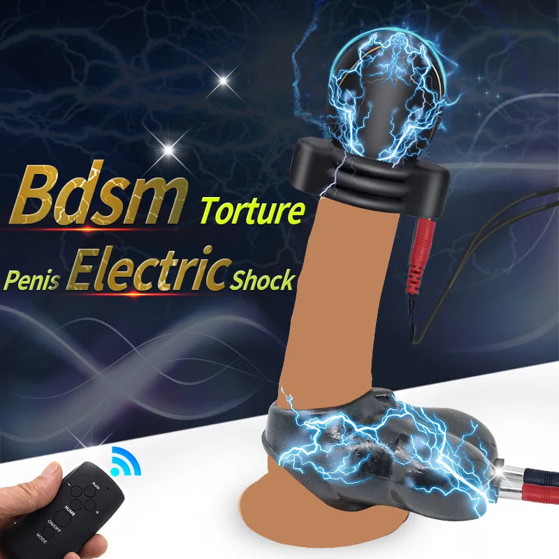 Electric Shock Glans Trainer Massage Cup Penis Stimulator Cock Rings Scrotum Bound Sleeves Male Chasity Cock Cage Bdsm Sex Toys
