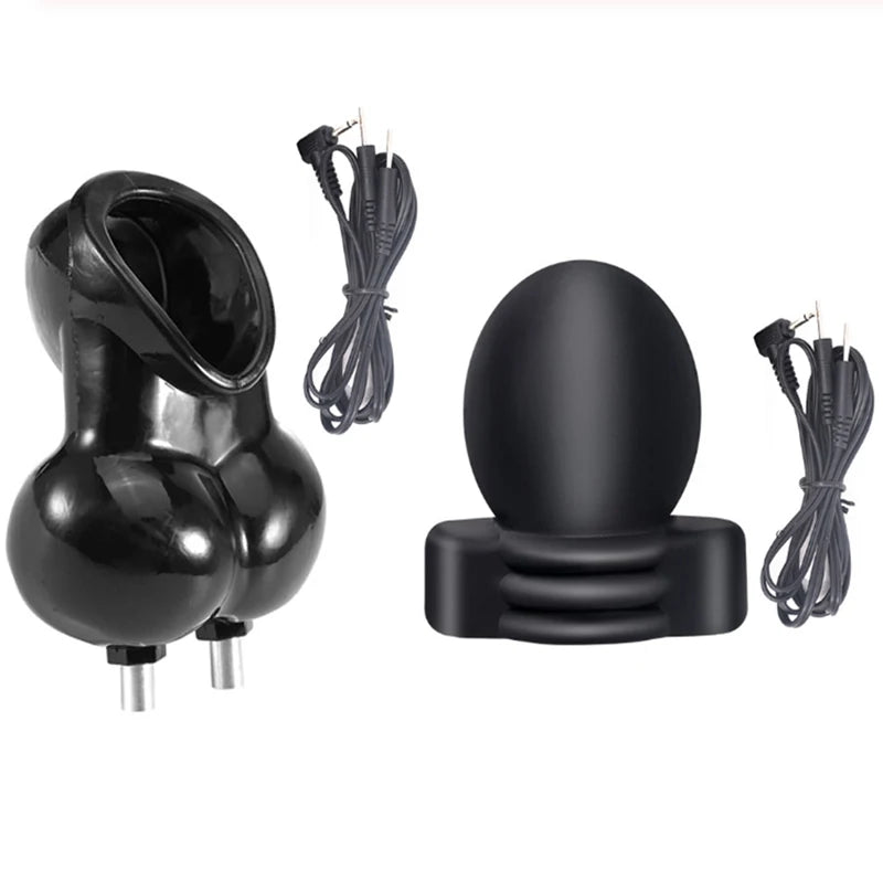 Electric Shock Glans Trainer Massage Cup Penis Stimulator Cock Rings Scrotum Bound Sleeves Male Chasity Cock Cage Bdsm Sex Toys