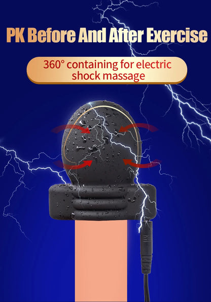 Electric Shock Glans Trainer Massage Cup Penis Stimulator Cock Rings Scrotum Bound Sleeves Male Chasity Cock Cage Bdsm Sex Toys