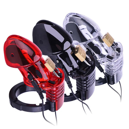 Electric Shock Glans Trainer Massage Cup Penis Stimulator Cock Rings Scrotum Bound Sleeves Male Chasity Cock Cage Bdsm Sex Toys