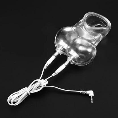 Electric Shock Glans Trainer Massage Cup Penis Stimulator Cock Rings Scrotum Bound Sleeves Male Chasity Cock Cage Bdsm Sex Toys