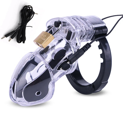 Electric Shock Glans Trainer Massage Cup Penis Stimulator Cock Rings Scrotum Bound Sleeves Male Chasity Cock Cage Bdsm Sex Toys