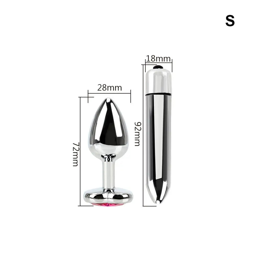 Vibrating Stainless Steel Anal Plug Set