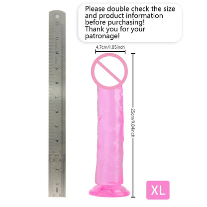 Jelly Dildo with Suction Cup – 8 Size Options