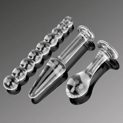 3-Piece Glass Anal Plug Set