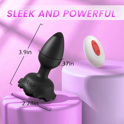 LED Vibrating Rose Anal Plug