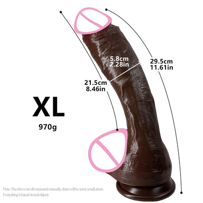 Realistic Long Black Dildo with Suction Cup