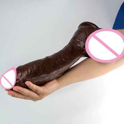 Realistic Long Black Dildo with Suction Cup