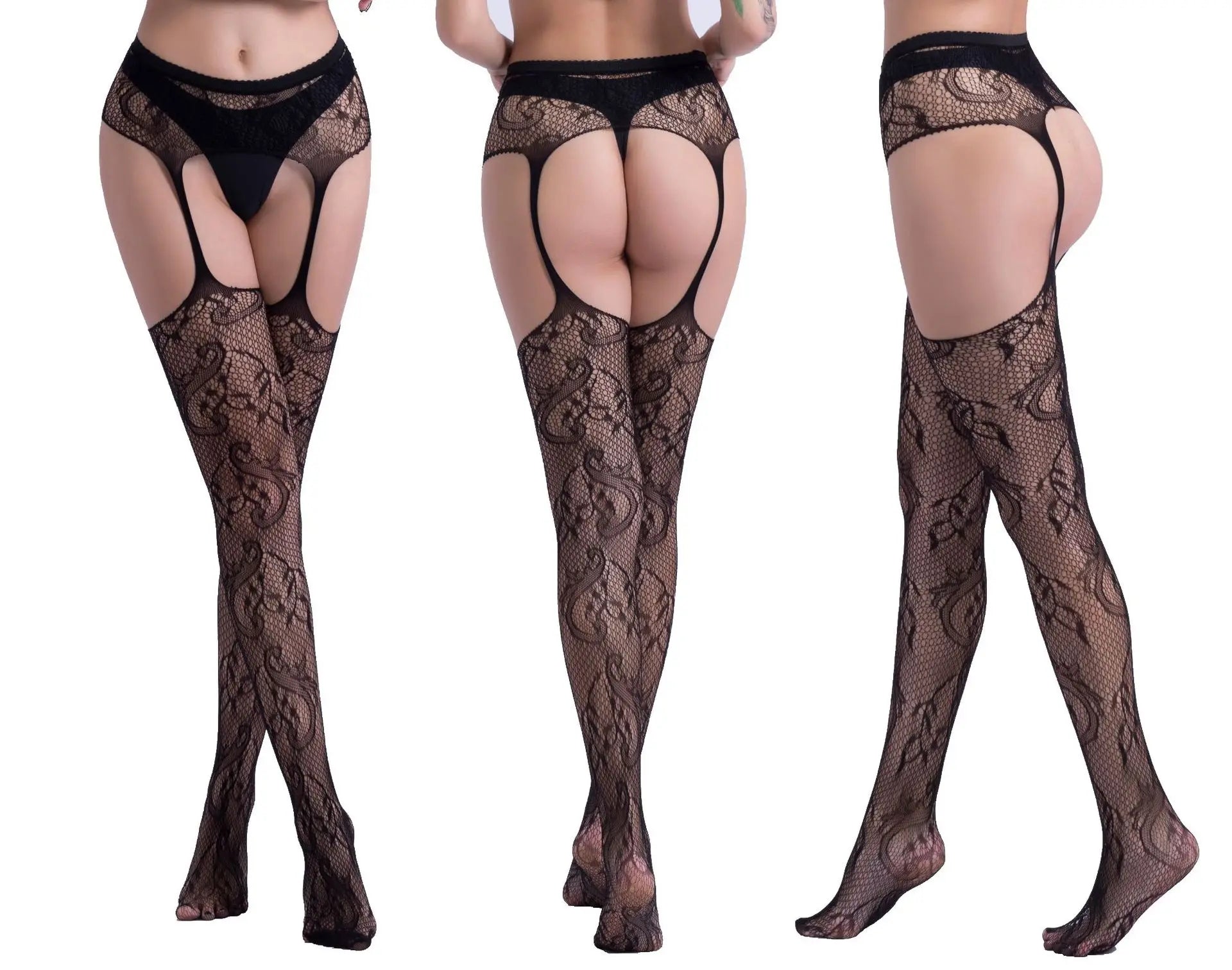 Open Crotch Fishnet Pantyhose