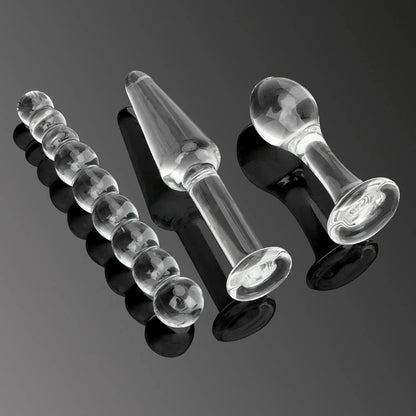 3-Piece Glass Anal Plug Set