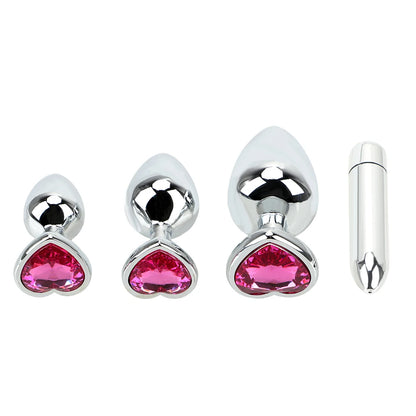Vibrating Stainless Steel Anal Plug Set