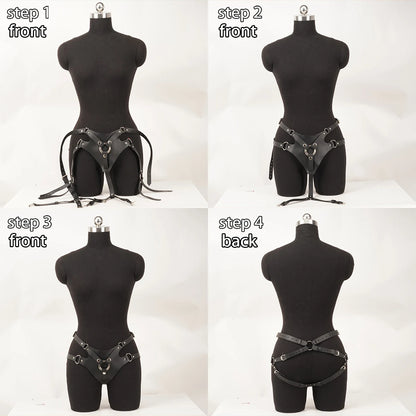 Leather Thigh Harness Garter Belt