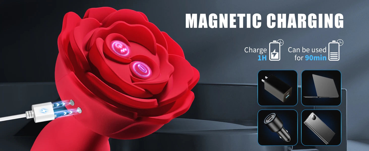 Rose Vibrating Anal Plug